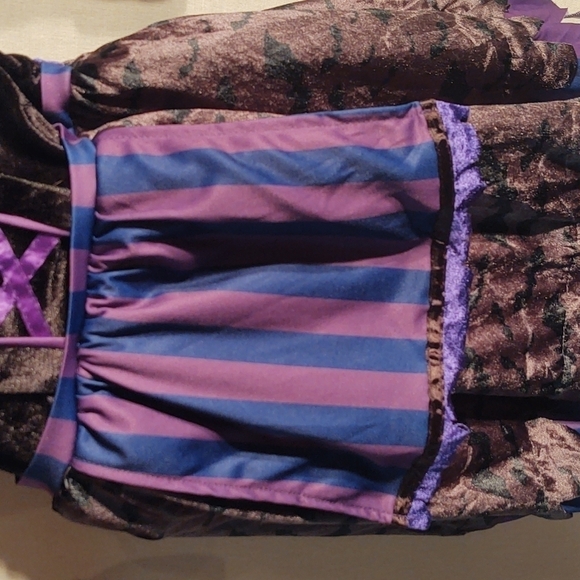 Spooktacular Creations Purple and Black Witch Dress with Puffed Sleeves Sz S - Picture 4 of 9